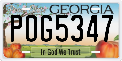 GA license plate POG5347