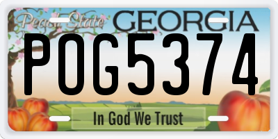 GA license plate POG5374