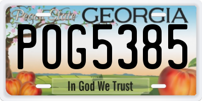 GA license plate POG5385