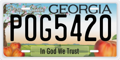 GA license plate POG5420