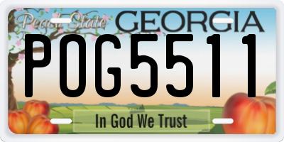 GA license plate POG5511
