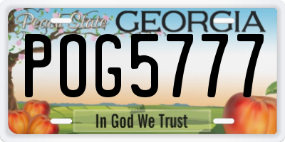 GA license plate POG5777