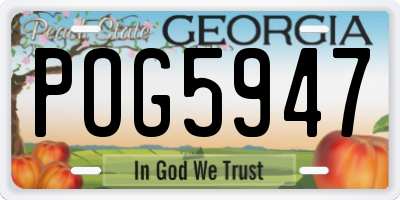 GA license plate POG5947