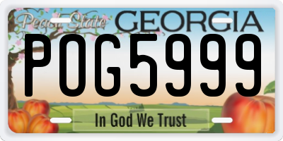 GA license plate POG5999