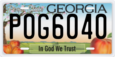 GA license plate POG6040
