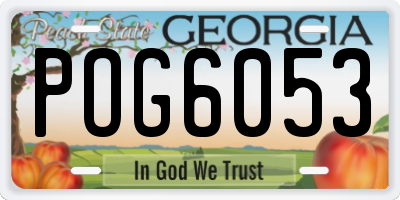 GA license plate POG6053