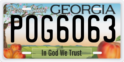 GA license plate POG6063