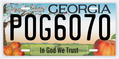 GA license plate POG6070
