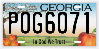 GA license plate POG6071
