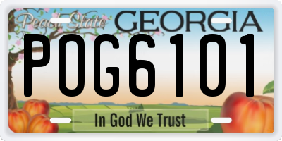 GA license plate POG6101