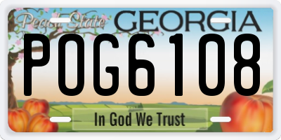 GA license plate POG6108