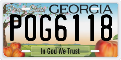 GA license plate POG6118