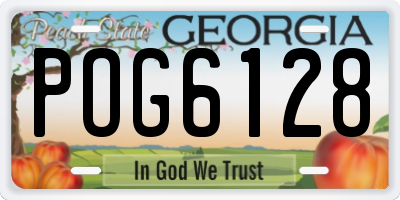 GA license plate POG6128
