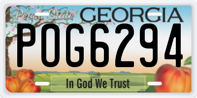 GA license plate POG6294
