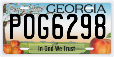 GA license plate POG6298