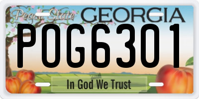 GA license plate POG6301