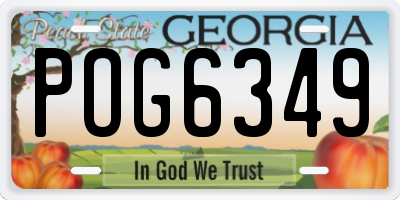 GA license plate POG6349