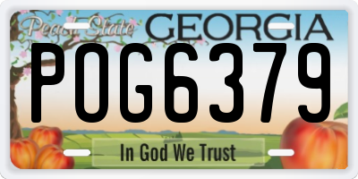 GA license plate POG6379