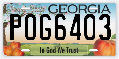 GA license plate POG6403