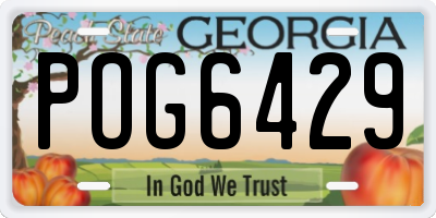GA license plate POG6429