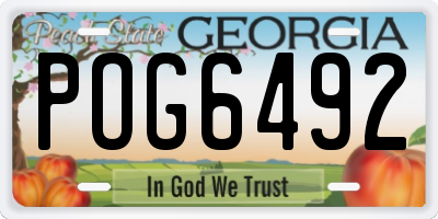 GA license plate POG6492