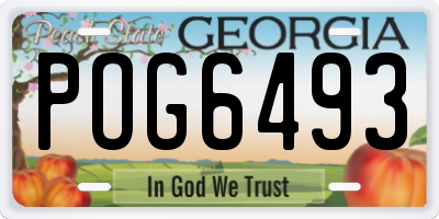 GA license plate POG6493