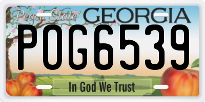 GA license plate POG6539