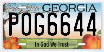GA license plate POG6644