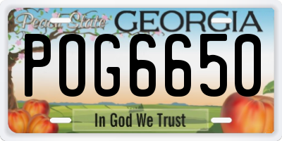 GA license plate POG6650