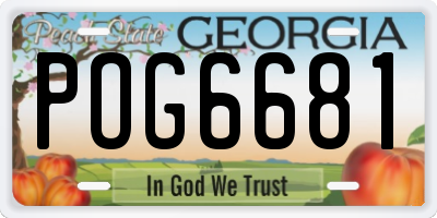GA license plate POG6681