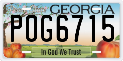 GA license plate POG6715
