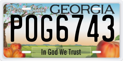 GA license plate POG6743