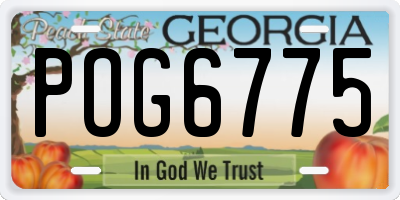 GA license plate POG6775