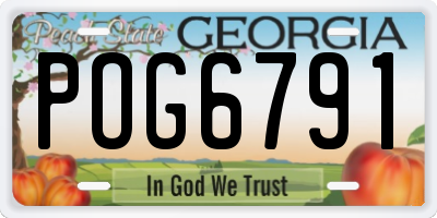 GA license plate POG6791