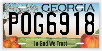 GA license plate POG6918