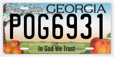 GA license plate POG6931