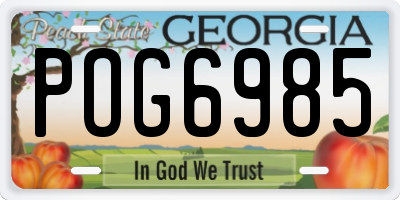 GA license plate POG6985