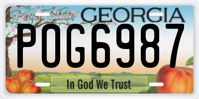 GA license plate POG6987