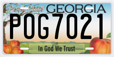 GA license plate POG7021