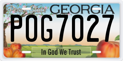 GA license plate POG7027