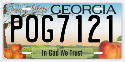 GA license plate POG7121