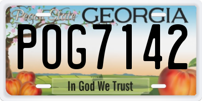 GA license plate POG7142