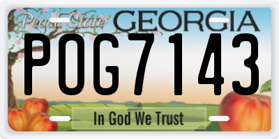 GA license plate POG7143