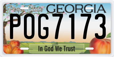 GA license plate POG7173