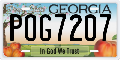 GA license plate POG7207