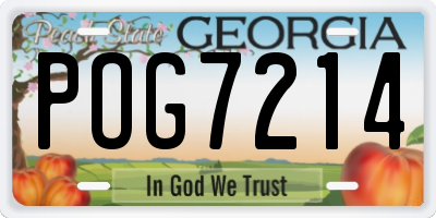 GA license plate POG7214