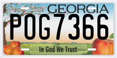 GA license plate POG7366