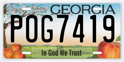 GA license plate POG7419