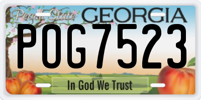 GA license plate POG7523