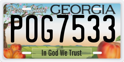 GA license plate POG7533